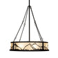 Meyda Lighting 45" 12-Light Oil Rubbed Bronze Mountain Range Chandelier With Creme Carrara Idalight Shade and Fan