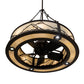 Meyda Lighting 45" 12-Light Oil Rubbed Bronze Mountain Range Chandelier With Creme Carrara Idalight Shade and Fan