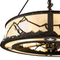 Meyda Lighting 45" 12-Light Oil Rubbed Bronze Mountain Range Chandelier With Creme Carrara Idalight Shade and Fan