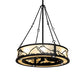 Meyda Lighting 45" 12-Light Oil Rubbed Bronze Mountain Range Chandelier With Creme Carrara Idalight Shade and Fan