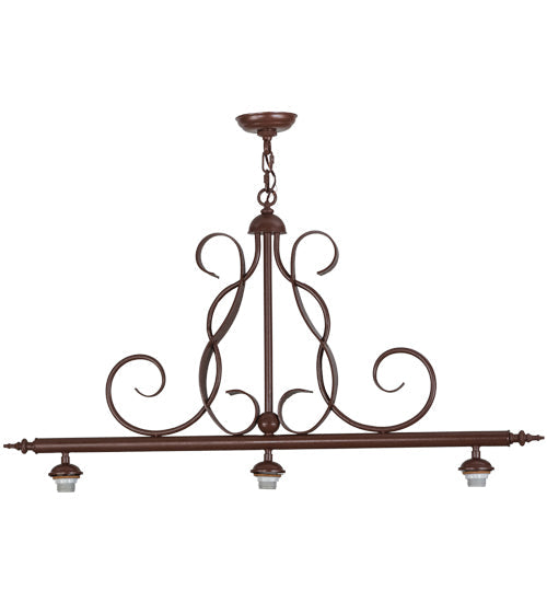Meyda Lighting 45" 3-Light Rust Island Pendant Light Hardware