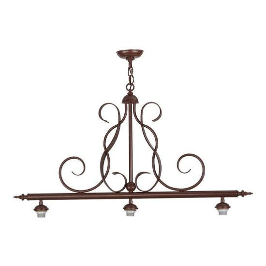 Meyda Lighting 45" 3-Light Rust Island Pendant Light Hardware