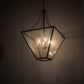 Meyda Lighting 45" 4-Light Textured Black Pendant Light With Clear Seeded Shade Glass