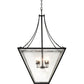 Meyda Lighting 45" 4-Light Textured Black Pendant Light With Clear Seeded Shade Glass