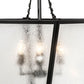 Meyda Lighting 45" 4-Light Textured Black Pendant Light With Clear Seeded Shade Glass