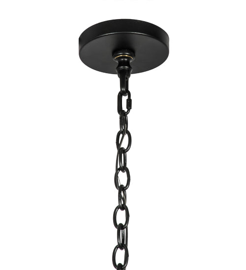 Meyda Lighting 45" 4-Light Textured Black Pendant Light With Clear Seeded Shade Glass