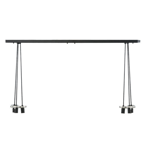 Meyda Lighting 48" 6-Light Textured Black Pendant Light Mason Jar Hardware
