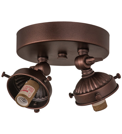 Meyda Lighting 5" 2-Light Mahogany Bronze Flush Mount Light Hardware