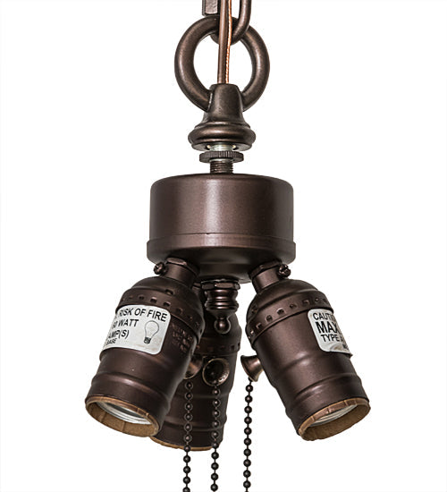 Meyda Lighting 5" 3-Light Mahogany Bronze Heavy Duty Pendant Light Hardware
