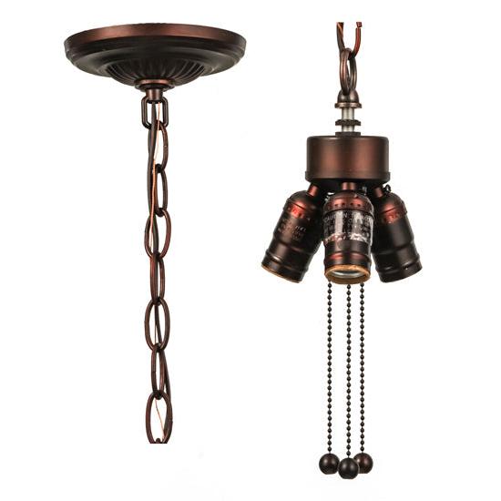 Meyda Lighting 5" 3-Light Mahogany Bronze Pendant Light