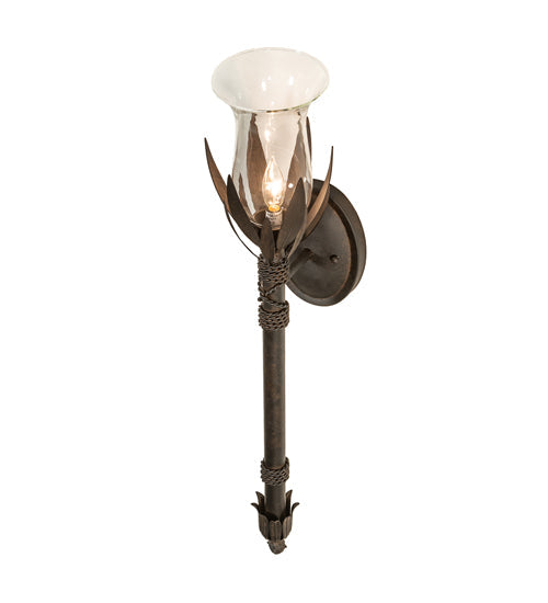 Meyda Lighting 5" 4-Light Chestnut Solange Wall Sconce With Clear Shade Glass