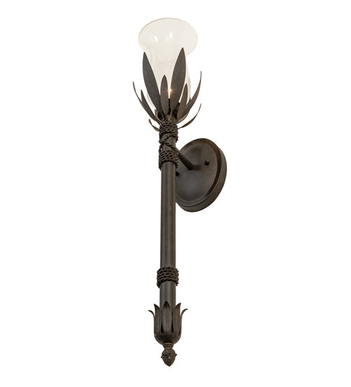 Meyda Lighting 5" 4-Light Chestnut Solange Wall Sconce With Clear Shade Glass