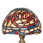 Meyda Lighting 5" Antique Brass Meyda Micro Mini Table Lamp With Multi-Colored Stained Shade Glass