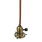 Meyda Lighting 5" Antique Brass Pendant Light Hardware With Brown Cloth Covered Paddle Socket Hanger Hardware