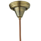 Meyda Lighting 5" Antique Brass Pendant Light Hardware With Brown Cloth Covered Paddle Socket Hanger Hardware