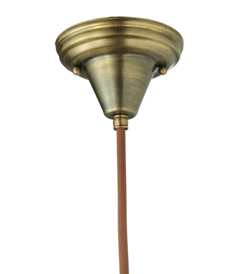 Meyda Lighting 5" Antique Brass Pendant Light Hardware With Brown Cloth Covered Paddle Socket Hanger Hardware