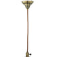 Meyda Lighting 5" Antique Brass Pendant Light Hardware With Brown Cloth Covered Paddle Socket Hanger Hardware
