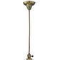 Meyda Lighting 5" Antique Brass Pendant Light Hardware With Brown Cloth Covered Paddle Socket Hanger Hardware