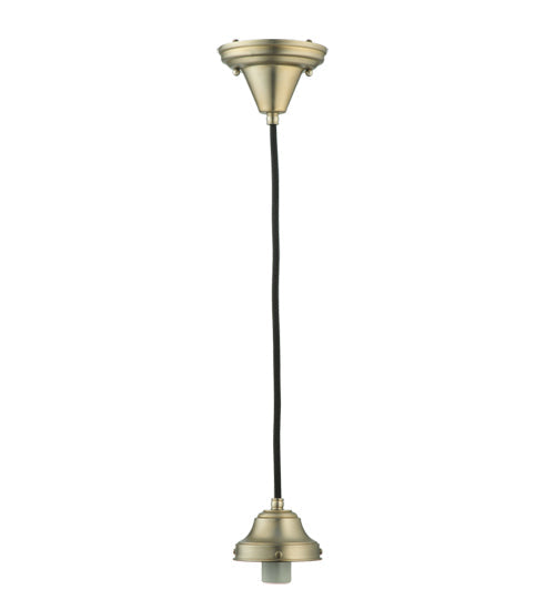 Meyda Lighting 5" Brushed Nickel Pendant Light Hardware With Black Cloth Covered Wire Fitter Hardware