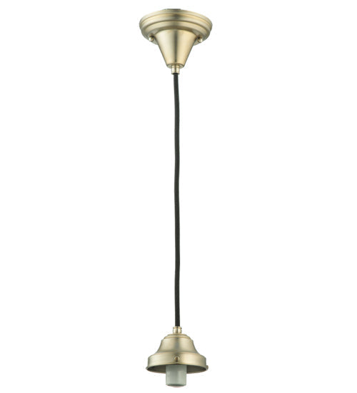 Meyda Lighting 5" Brushed Nickel Pendant Light Hardware With Black Cloth Covered Wire Fitter Hardware
