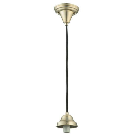 Meyda Lighting 5" Brushed Nickel Pendant Light Hardware With Black Cloth Covered Wire Fitter Hardware