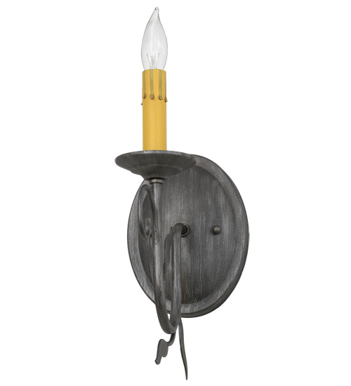 Meyda Lighting 5" Iron Ore Wall Sconce With Amber Faux Candlelight