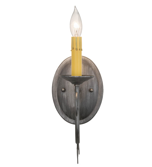 Meyda Lighting 5" Iron Ore Wall Sconce With Amber Faux Candlelight