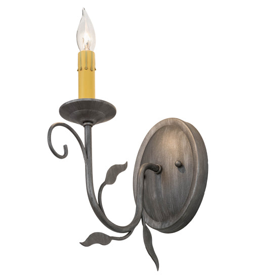 Meyda Lighting 5" Iron Ore Wall Sconce With Amber Faux Candlelight