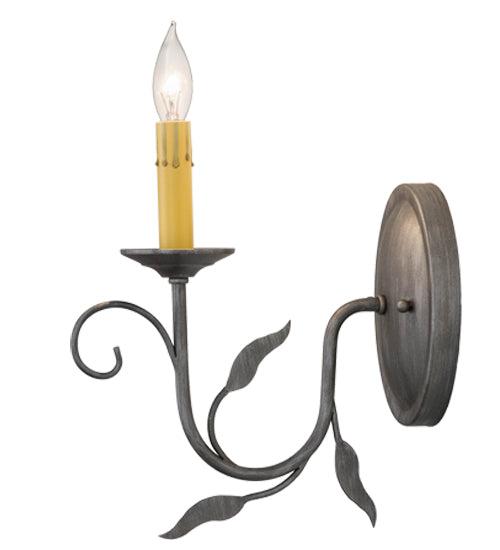 Meyda Lighting 5" Iron Ore Wall Sconce With Amber Faux Candlelight