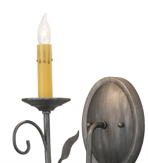 Meyda Lighting 5" Iron Ore Wall Sconce With Amber Faux Candlelight