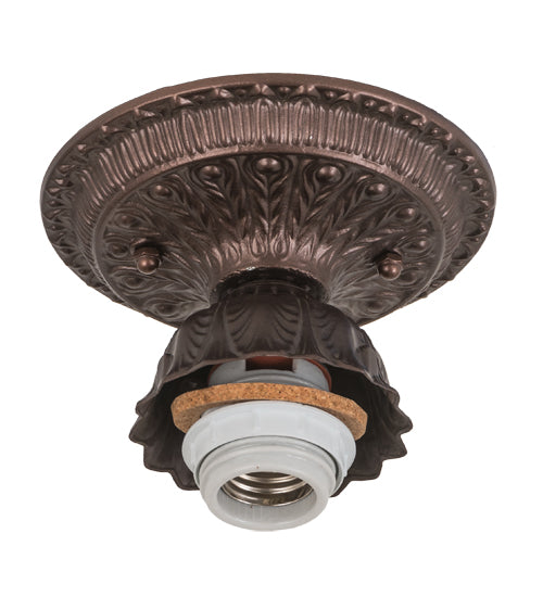 Meyda Lighting 5" Mahogany Bronze Victorian Flush Mount Light Hardware