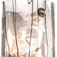 Meyda Lighting 5" Nickel Powder Coat Branches Wall Sconce With Black & White Streamers Shade Glass