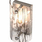 Meyda Lighting 5" Nickel Powder Coat Branches Wall Sconce With Black & White Streamers Shade Glass