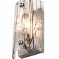 Meyda Lighting 5" Nickel Powder Coat Branches Wall Sconce With Black & White Streamers Shade Glass