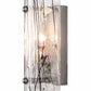 Meyda Lighting 5" Nickel Powder Coat Branches Wall Sconce With Black & White Streamers Shade Glass