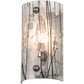Meyda Lighting 5" Nickel Powder Coat Branches Wall Sconce With Black & White Streamers Shade Glass