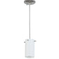 Meyda Lighting 5" Nickel Powdercoat Pendant Light With White Cylinder Shade Glass
