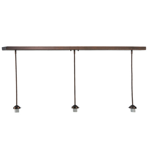 Meyda Lighting 51" 3-Light Mahogany Bronze Ceiling Hanger Island Pendant Light Hardware