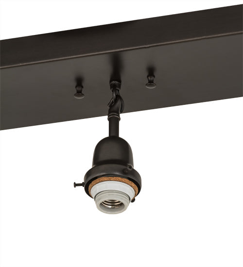 Meyda Lighting 52" 3-Light Craftsman Brown On Brass Island Pendant Light Hardware