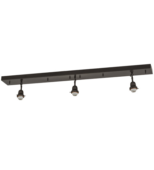 Meyda Lighting 52" 3-Light Craftsman Brown On Brass Island Pendant Light Hardware