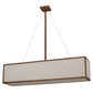 Meyda Lighting 52" 5-Light Autumn Leaf Quadrato Linear Island Pendant Light With Creme Carrara Idalight Shade Glass