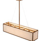 Meyda Lighting 52" 5-Light Autumn Leaf Quadrato Linear Island Pendant Light With Creme Carrara Idalight Shade Glass