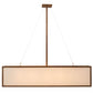 Meyda Lighting 52" 5-Light Autumn Leaf Quadrato Linear Island Pendant Light With Creme Carrara Idalight Shade Glass