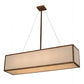 Meyda Lighting 52" 5-Light Autumn Leaf Quadrato Linear Island Pendant Light With Creme Carrara Idalight Shade Glass