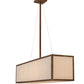 Meyda Lighting 52" 5-Light Autumn Leaf Quadrato Linear Island Pendant Light With Creme Carrara Idalight Shade Glass