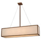 Meyda Lighting 52" 5-Light Autumn Leaf Quadrato Linear Island Pendant Light With Creme Carrara Idalight Shade Glass