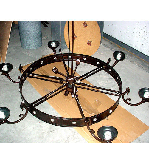 Meyda Lighting 54" 13-Light 6-Arm Mahogany Bronze Tulip Chandelier Hardware