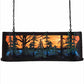 Meyda Lighting 54" 14-Light Textured Black & Green Trees Twisted Moose Island Curved Pendant Light With Multi-Colored Shade Glass
