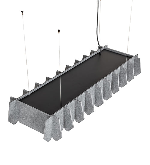 Meyda Lighting 56" LED Solar Black Woburn Pendant Light With Gray Acoustic Material Shade
