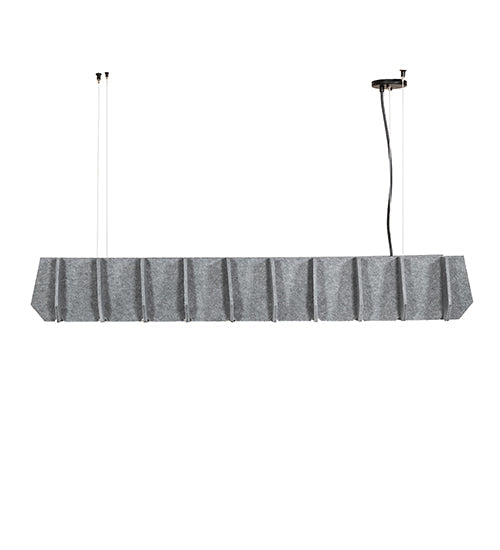Meyda Lighting 56" LED Solar Black Woburn Pendant Light With Gray Acoustic Material Shade